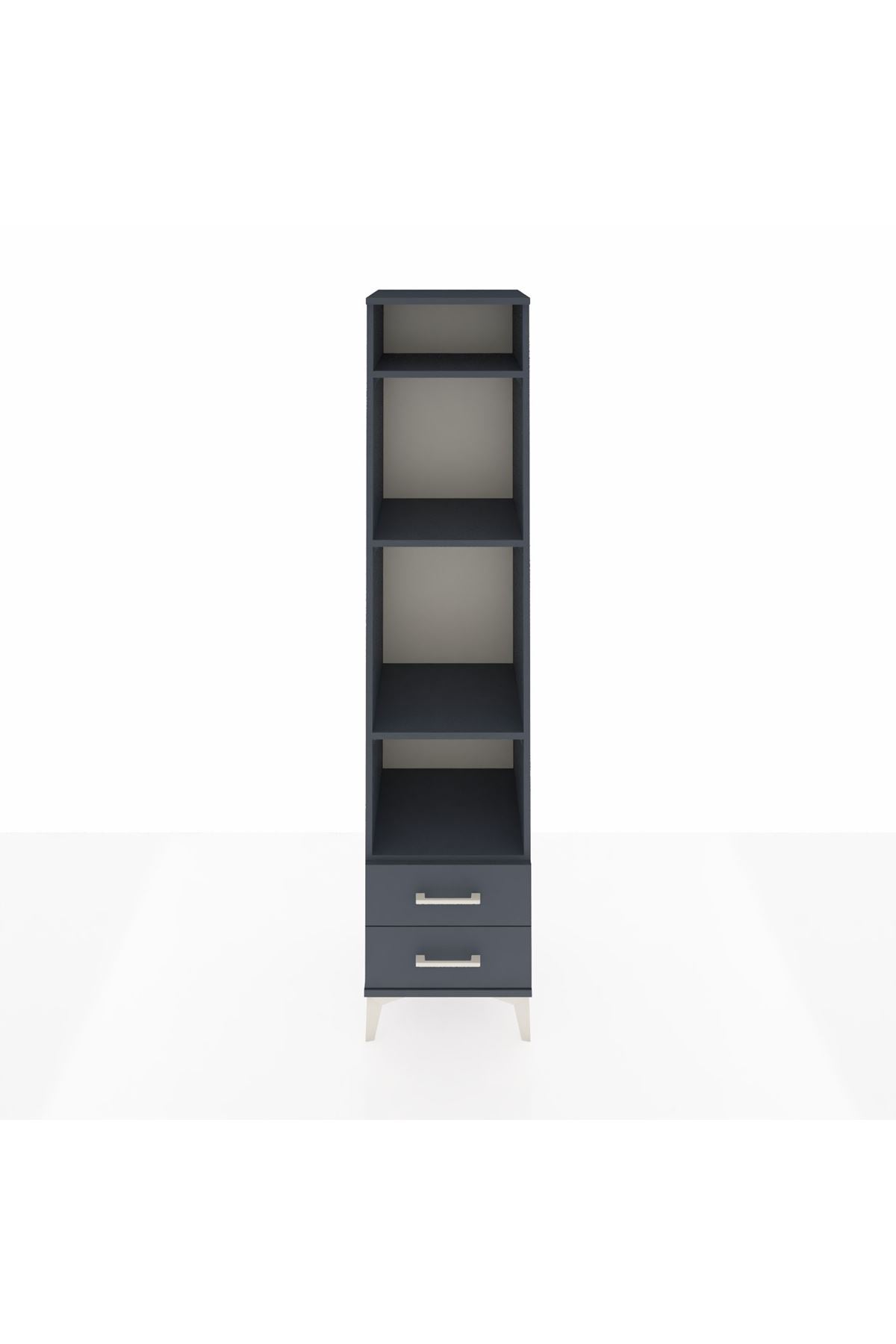 Hyperion Dolap 4 Raflı 2 Çekmeceli 44x44x195 Antrasit-Antrasit