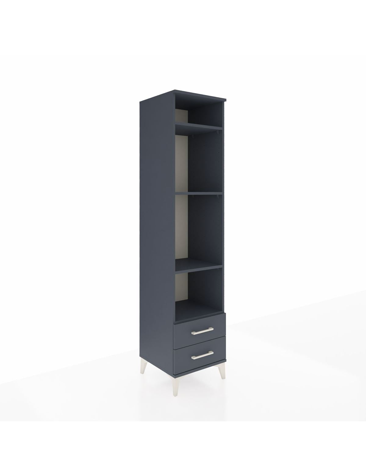 Hyperion Dolap 4 Raflı 2 Çekmeceli 44x44x195 Antrasit-Antrasit