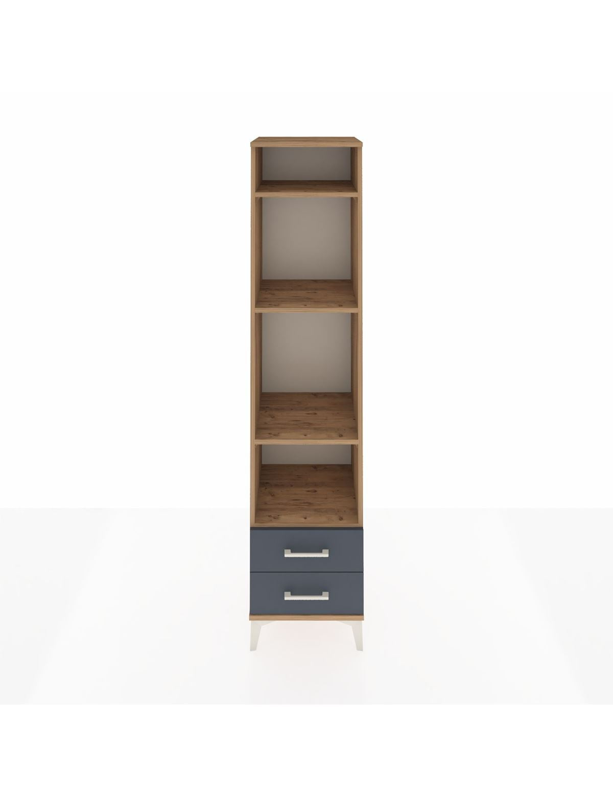 Hyperion Dolap 4 Raflı 2 Çekmeceli 44x44x195 Çam-Antrasit