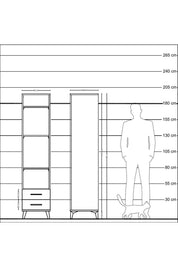 Hyperion Dolap 4 Raflı 2 Çekmeceli 44x44x195 Çam-Aytaşı