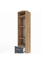 Hyperion Dolap 4 Raflı 2 Çekmeceli 44x44x195 Çam-Antrasit