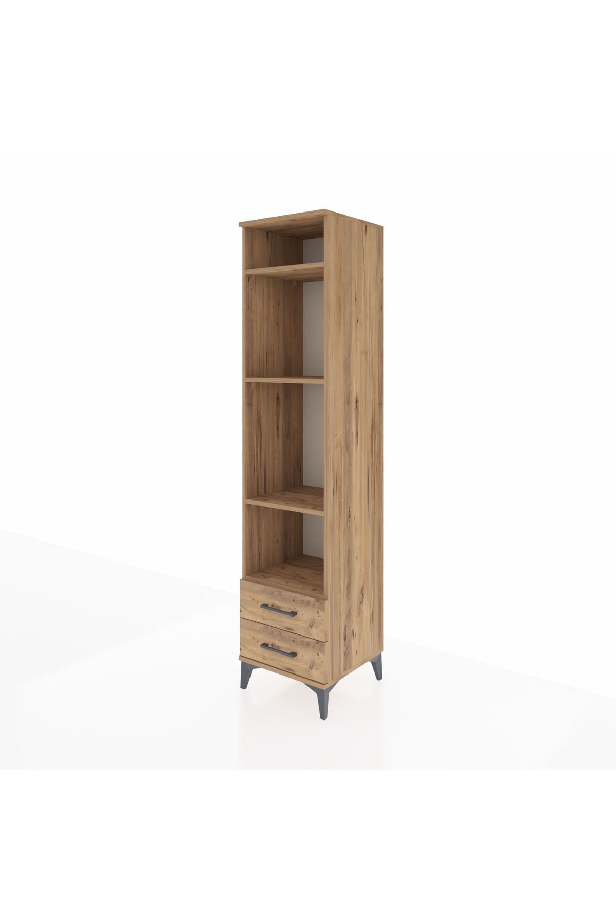 Hyperion Dolap 4 Raflı 2 Çekmeceli 44x44x195 Çam-Çam