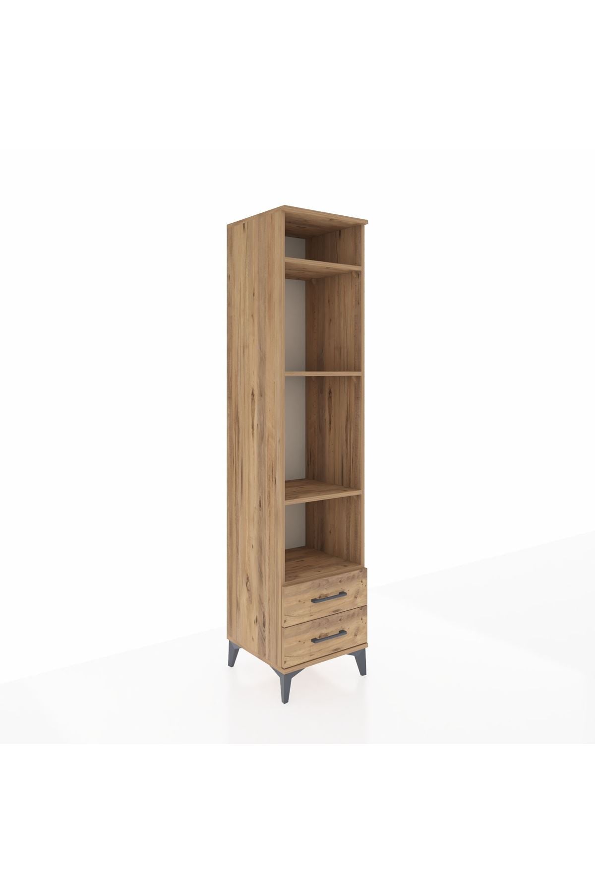 Hyperion Dolap 4 Raflı 2 Çekmeceli 44x44x195 Çam-Çam