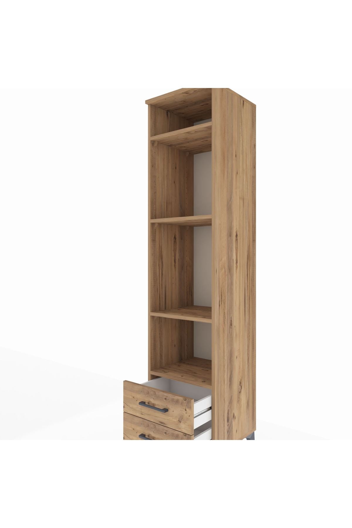 Hyperion Dolap 4 Raflı 2 Çekmeceli 44x44x195 Çam-Çam