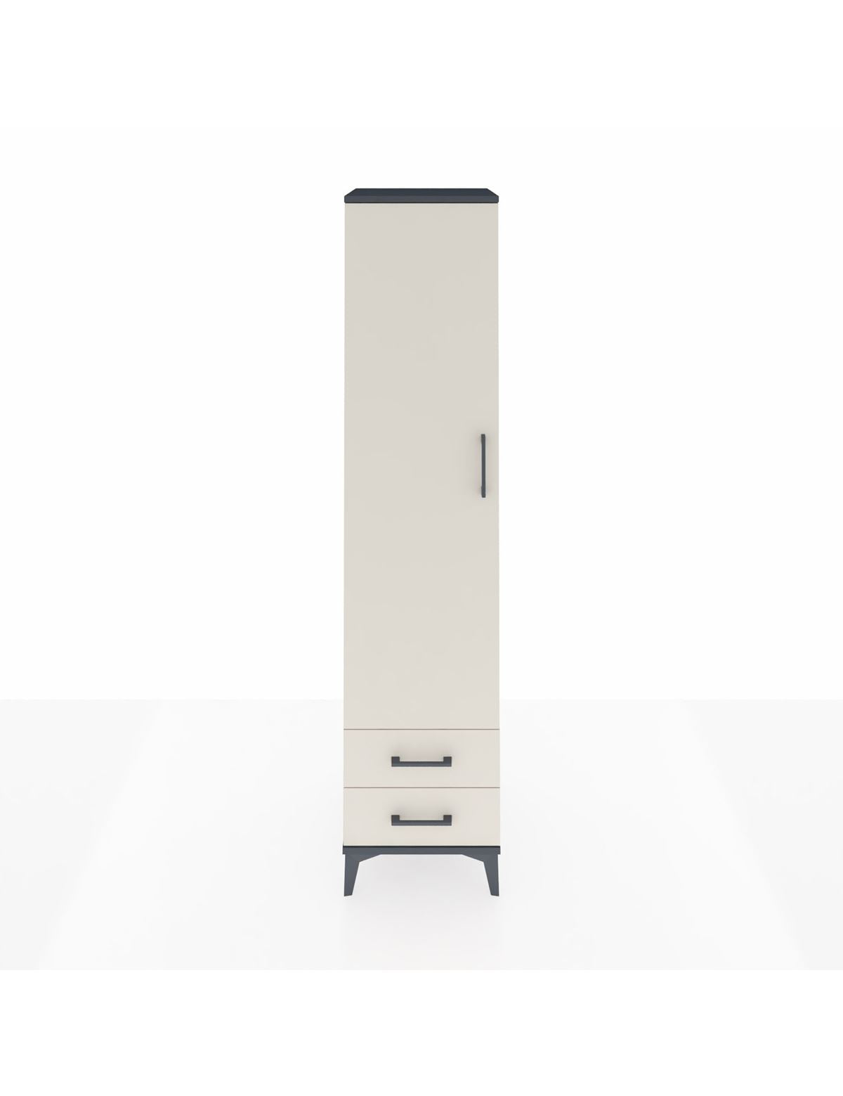 Hyperion Dolap 5 Raflı 2 Çekmeceli Tek Kapaklı 44x44x195 Antrasit-Aytaşı