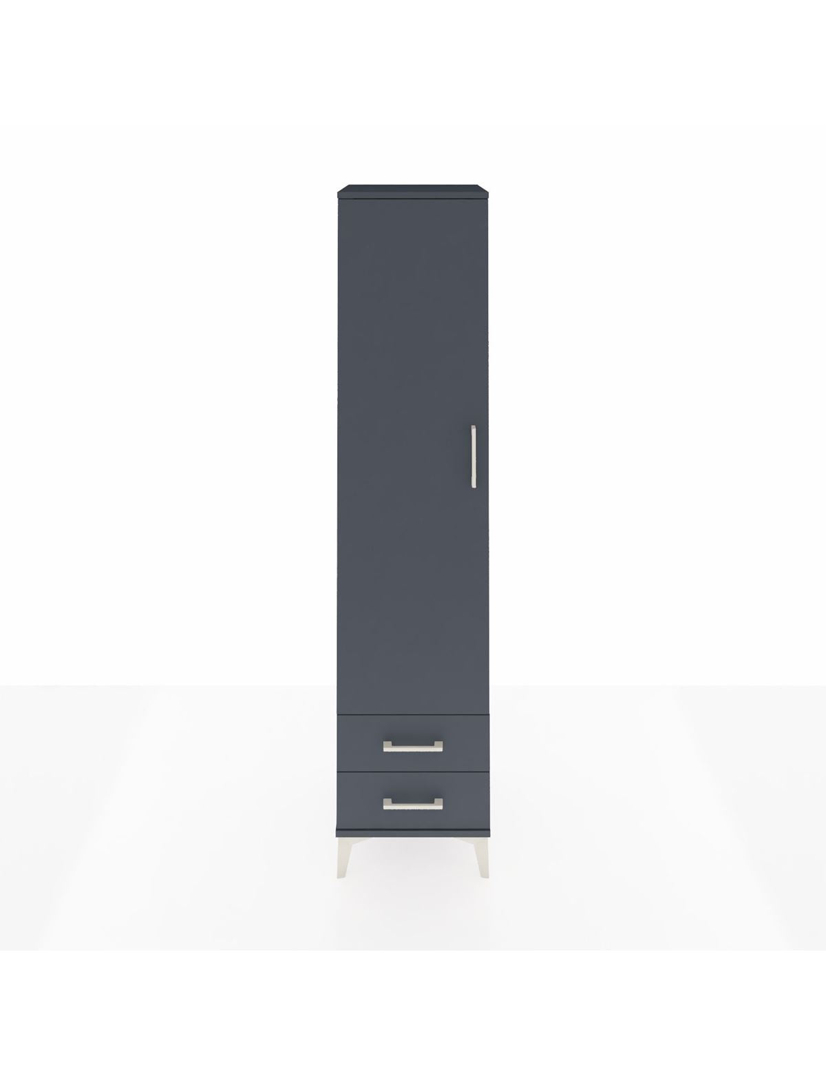 Hyperion Dolap 5 Raflı 2 Çekmeceli Tek Kapaklı 44x44x195 Antrasit-Antrasit