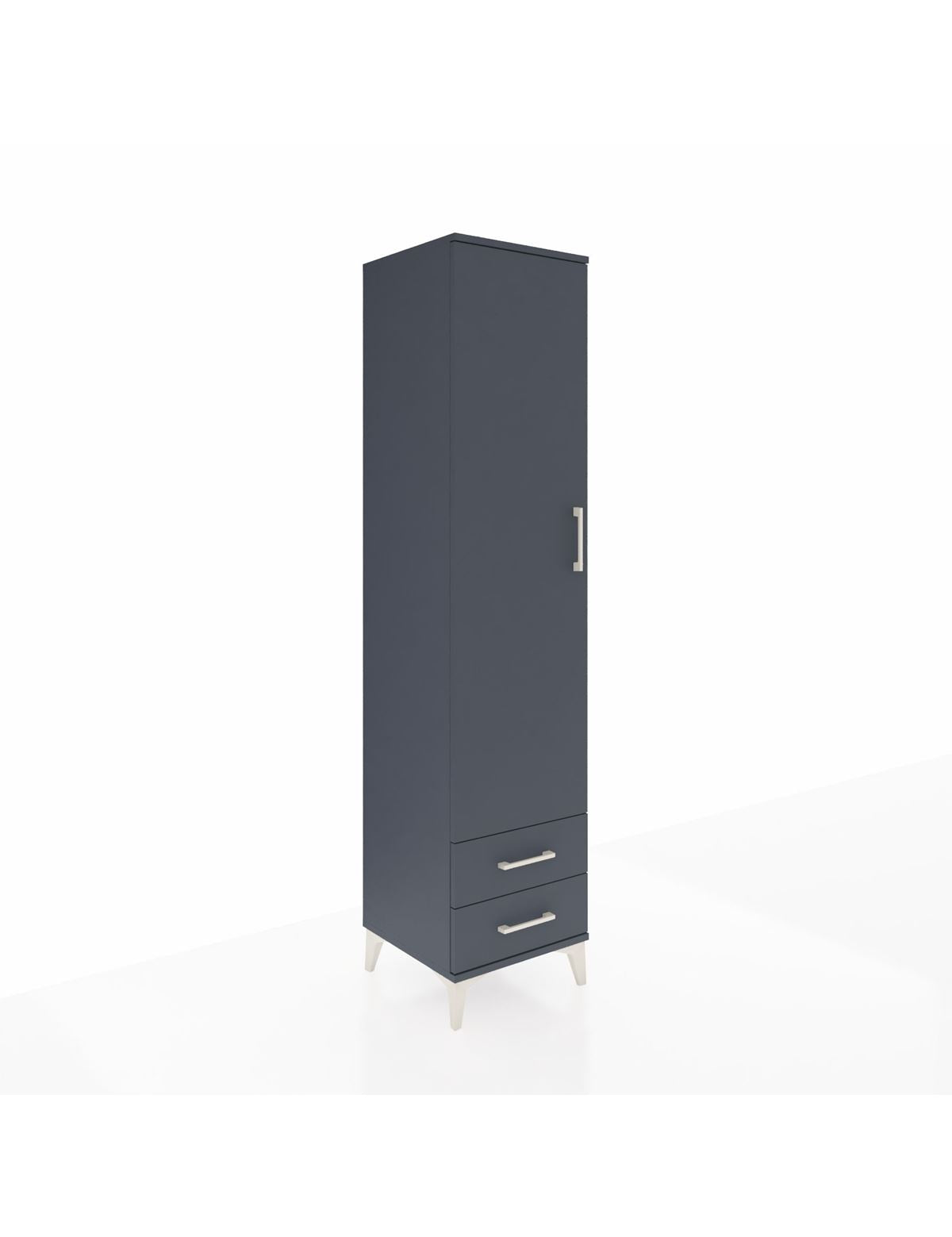 Hyperion Dolap 5 Raflı 2 Çekmeceli Tek Kapaklı 44x44x195 Antrasit-Antrasit