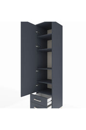 Hyperion Dolap 5 Raflı 2 Çekmeceli Tek Kapaklı 44x44x195 Antrasit-Antrasit
