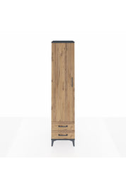 Hyperion Dolap 5 Raflı 2 Çekmeceli Tek Kapaklı 44x44x195 Antrasit-Çam