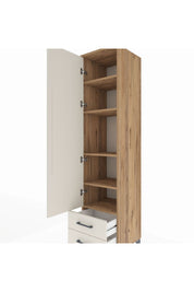 Hyperion Dolap 5 Raflı 2 Çekmeceli Tek Kapaklı 44x44x195 Çam-Aytaşı