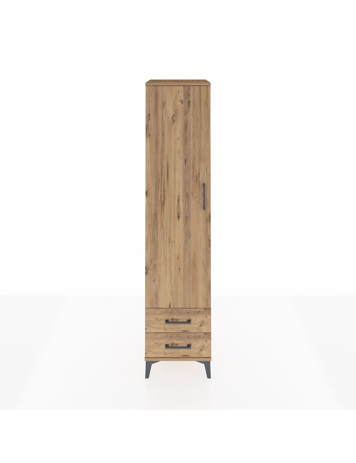 Hyperion Dolap 5 Raflı 2 Çekmeceli Tek Kapaklı 44x44x195 Çam-Çam