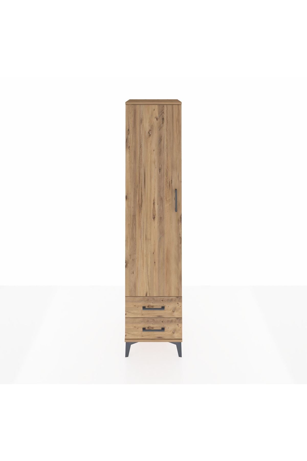 Hyperion Dolap 5 Raflı 2 Çekmeceli Tek Kapaklı 44x44x195 Çam-Çam