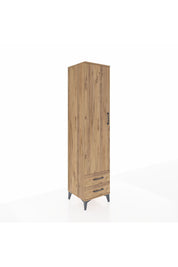 Hyperion Dolap 5 Raflı 2 Çekmeceli Tek Kapaklı 44x44x195 Çam-Çam