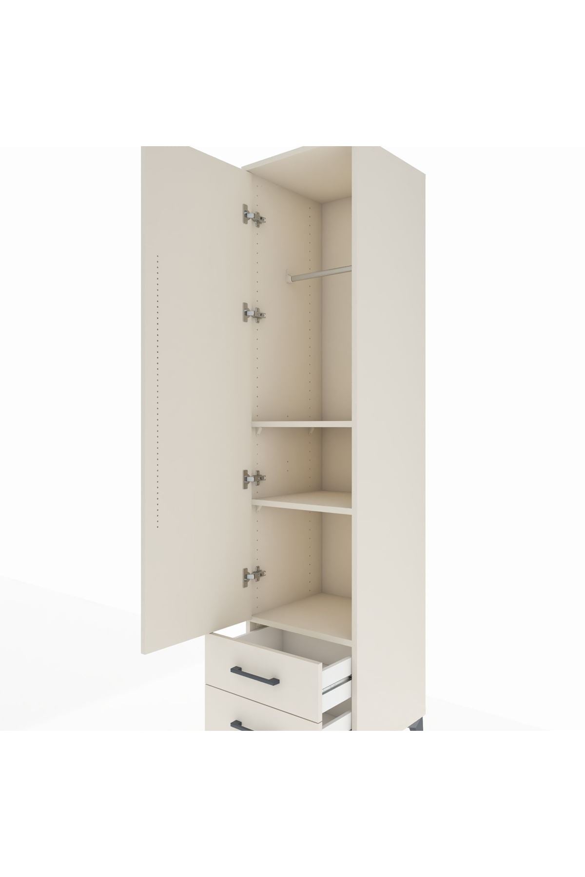 Hyperion Dolap 3 Raflı 2 Çekmeceli Tek Askılı 44x44x195 Aytaşı-Aytaşı