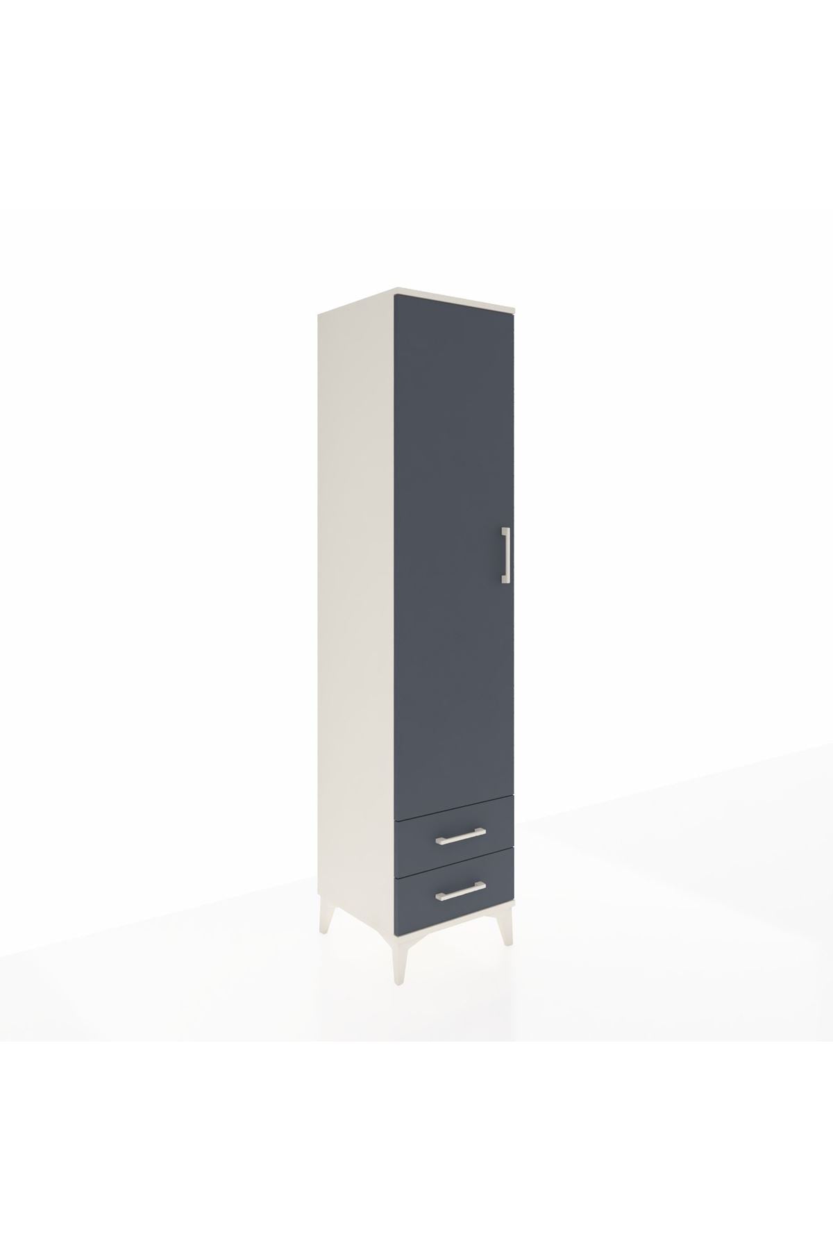 Hyperion Dolap 3 Raflı 2 Çekmeceli Tek Askılı 44x44x195 Aytaşı-Antrasit