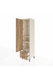 Hyperion Dolap 3 Raflı 2 Çekmeceli Tek Askılı 44x44x195 Aytaşı-Çam