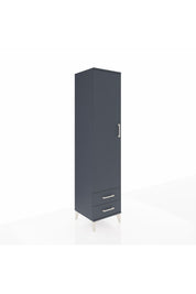 Hyperion Dolap 3 Raflı 2 Çekmeceli Tek Askılı 44x44x195 Antrasit-Antrasit