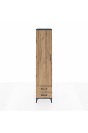 Hyperion Dolap 3 Raflı 2 Çekmeceli Tek Askılı 44x44x195 Antrasit-Çam