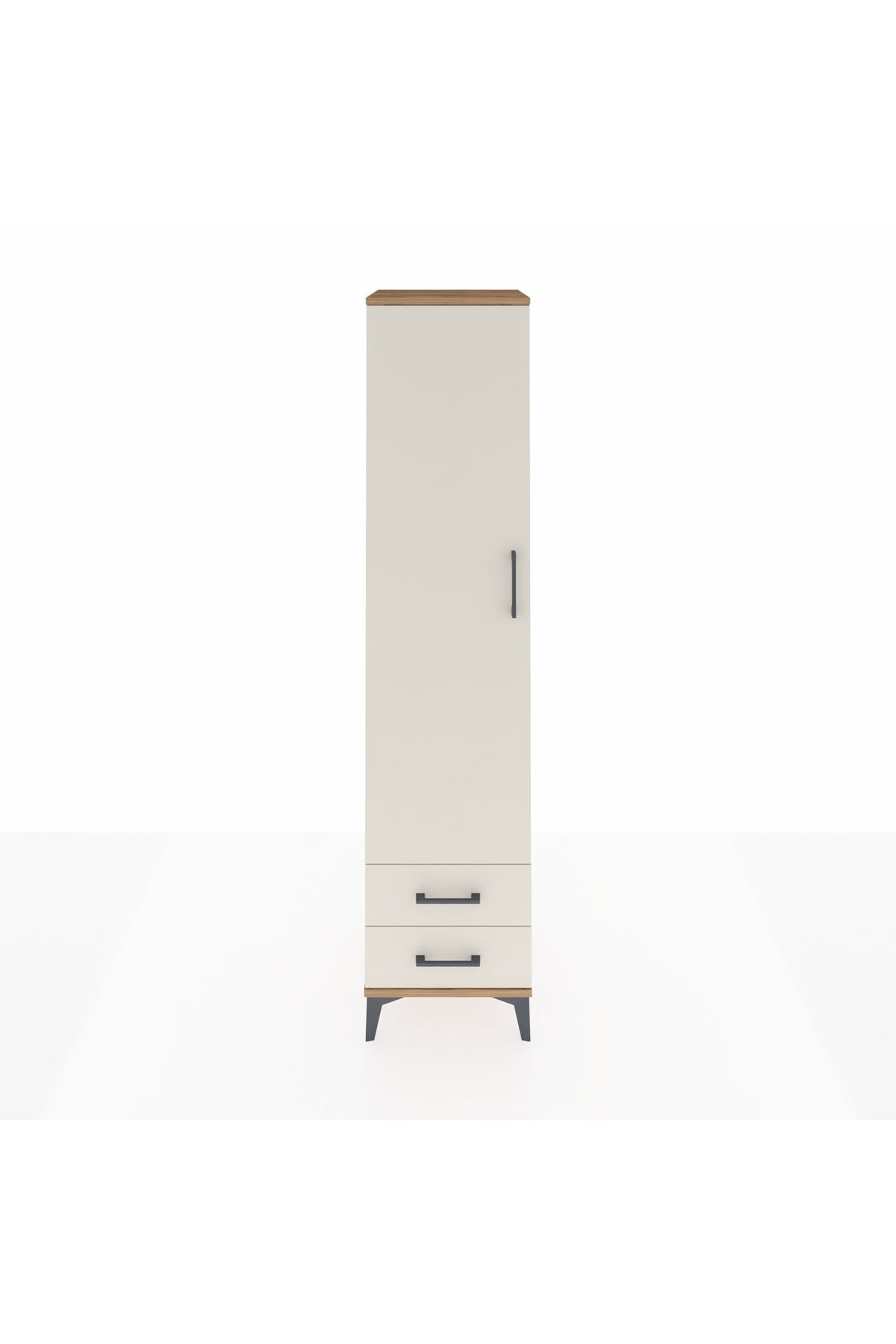 Hyperion Dolap 3 Raflı 2 Çekmeceli Tek Askılı 44x44x195 Çam-Aytaşı