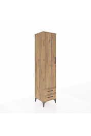 Hyperion Dolap 3 Raflı 2 Çekmeceli Tek Askılı 44x44x195 Çam-Çam