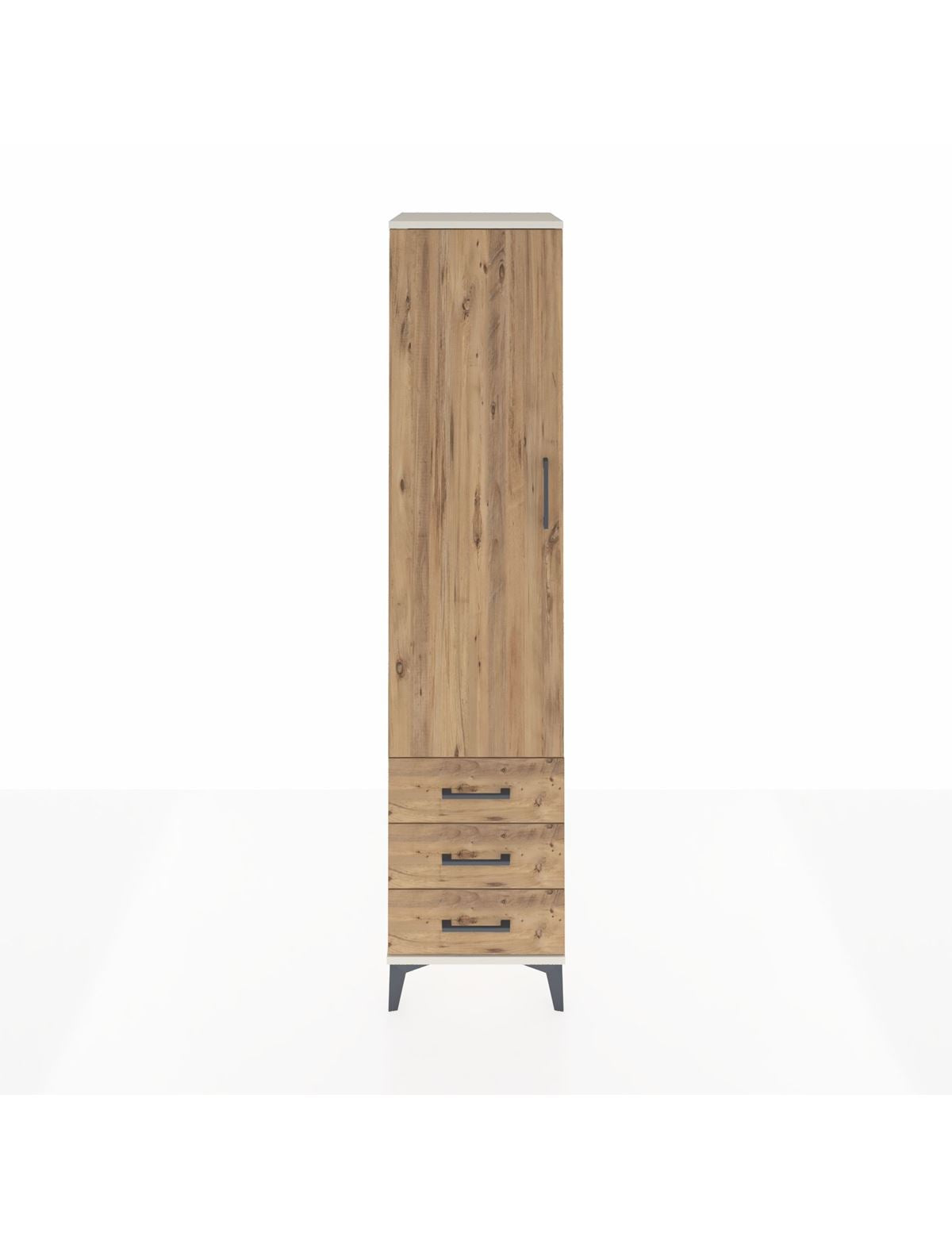 Hyperion Dolap 2 Raflı 3 Çekmeceli Tek Askılı 44x44x195 Aytaşı-Çam