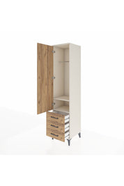 Hyperion Dolap 2 Raflı 3 Çekmeceli Tek Askılı 44x44x195 Aytaşı-Çam