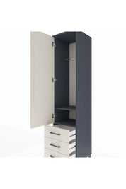 Hyperion Dolap 2 Raflı 3 Çekmeceli Tek Askılı 44x44x195 Antrasit-Aytaşı