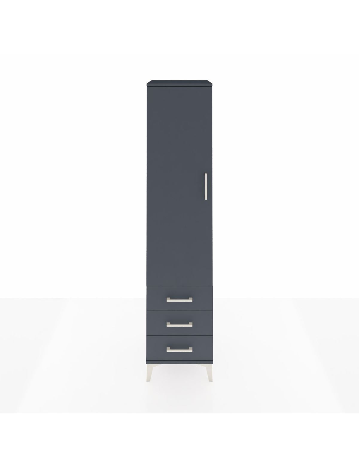 Hyperion Dolap 2 Raflı 3 Çekmeceli Tek Askılı 44x44x195 Antrasit-Antrasit