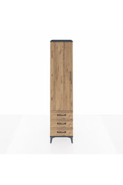 Hyperion Dolap 2 Raflı 3 Çekmeceli Tek Askılı 44x44x195 Antrasit-Çam