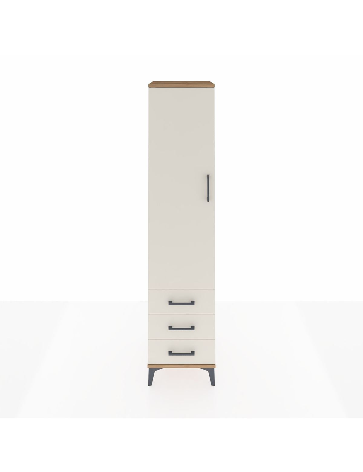 Hyperion Dolap 2 Raflı 3 Çekmeceli Tek Askılı 44x44x195 Çam-Aytaşı