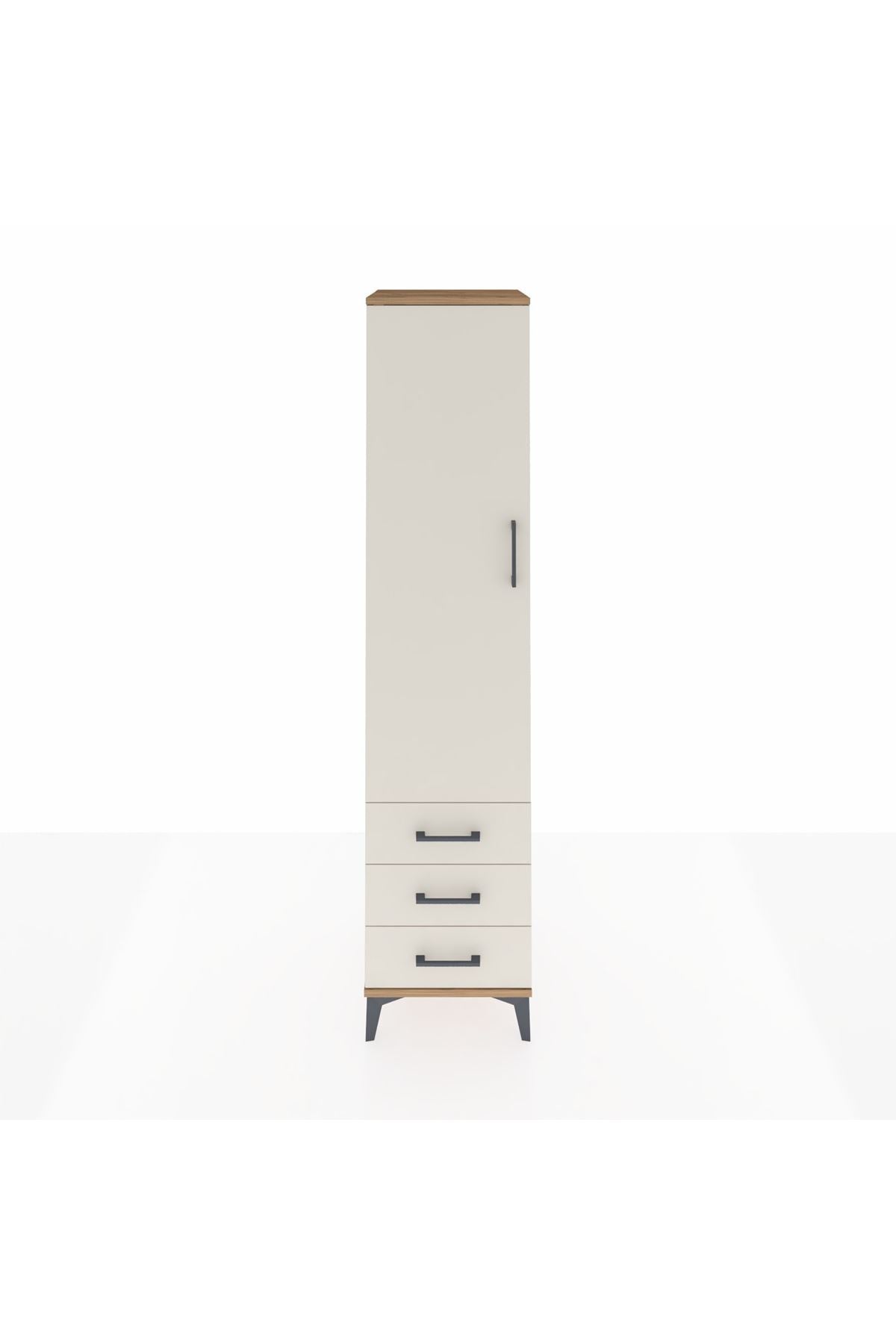 Hyperion Dolap 2 Raflı 3 Çekmeceli Tek Askılı 44x44x195 Çam-Aytaşı