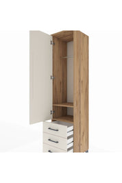 Hyperion Dolap 2 Raflı 3 Çekmeceli Tek Askılı 44x44x195 Çam-Aytaşı