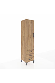 Hyperion Dolap 2 Raflı 3 Çekmeceli Tek Askılı 44x44x195 Çam-Çam