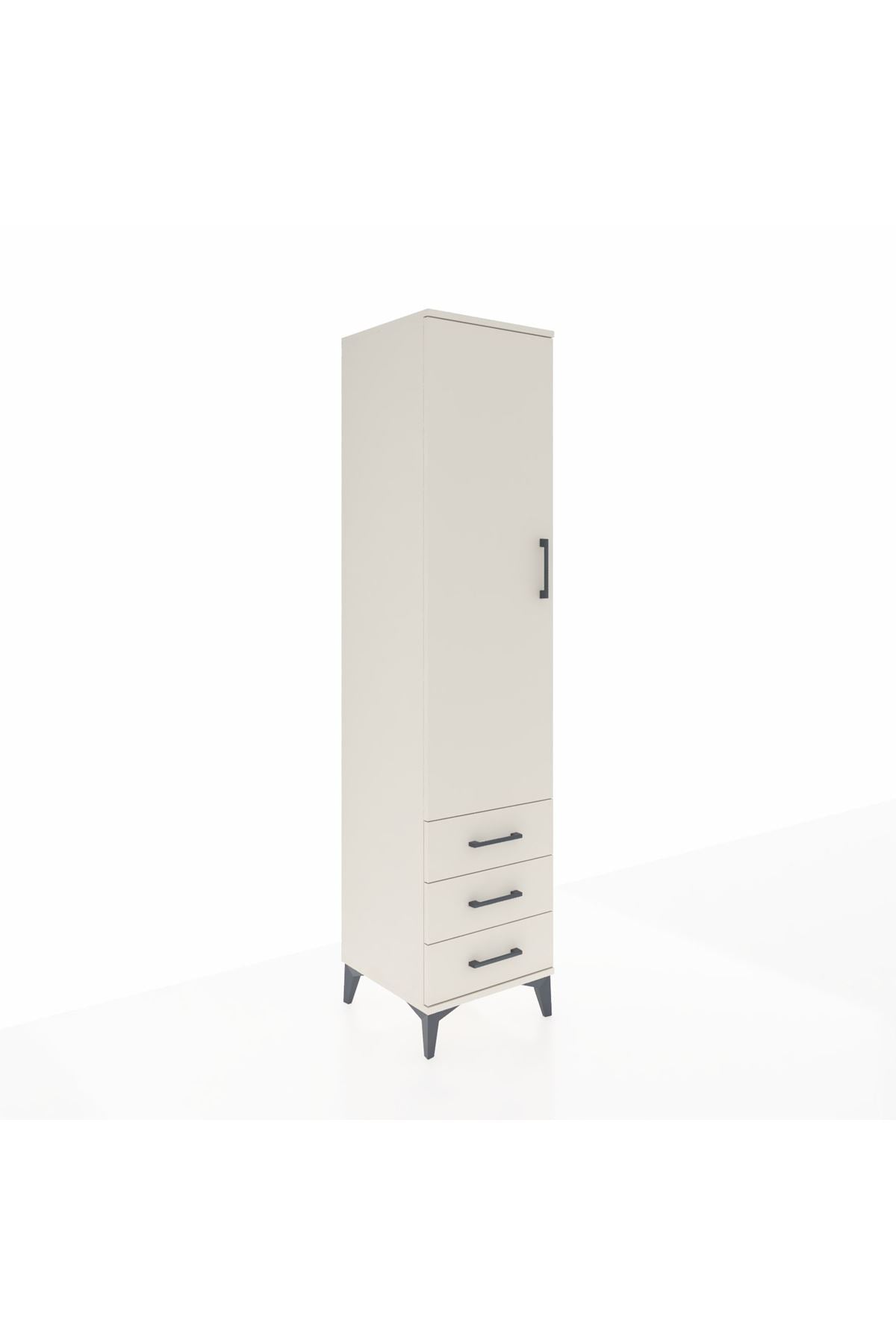 Hyperion Dolap 4 Raflı 3 Çekmeceli Tek Kapaklı 44x44x195 Aytaşı-Aytaşı