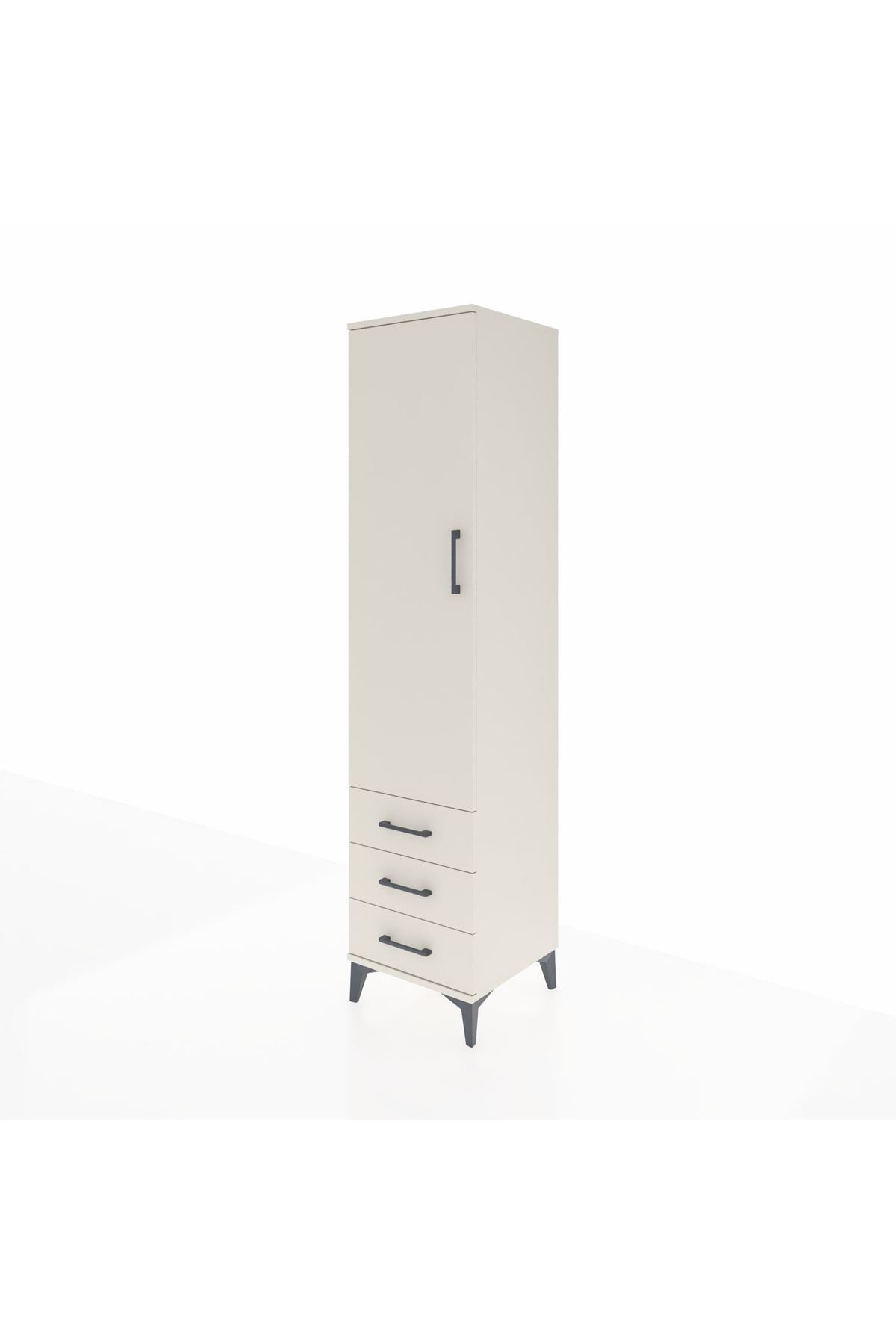 Hyperion Dolap 4 Raflı 3 Çekmeceli Tek Kapaklı 44x44x195 Aytaşı-Aytaşı