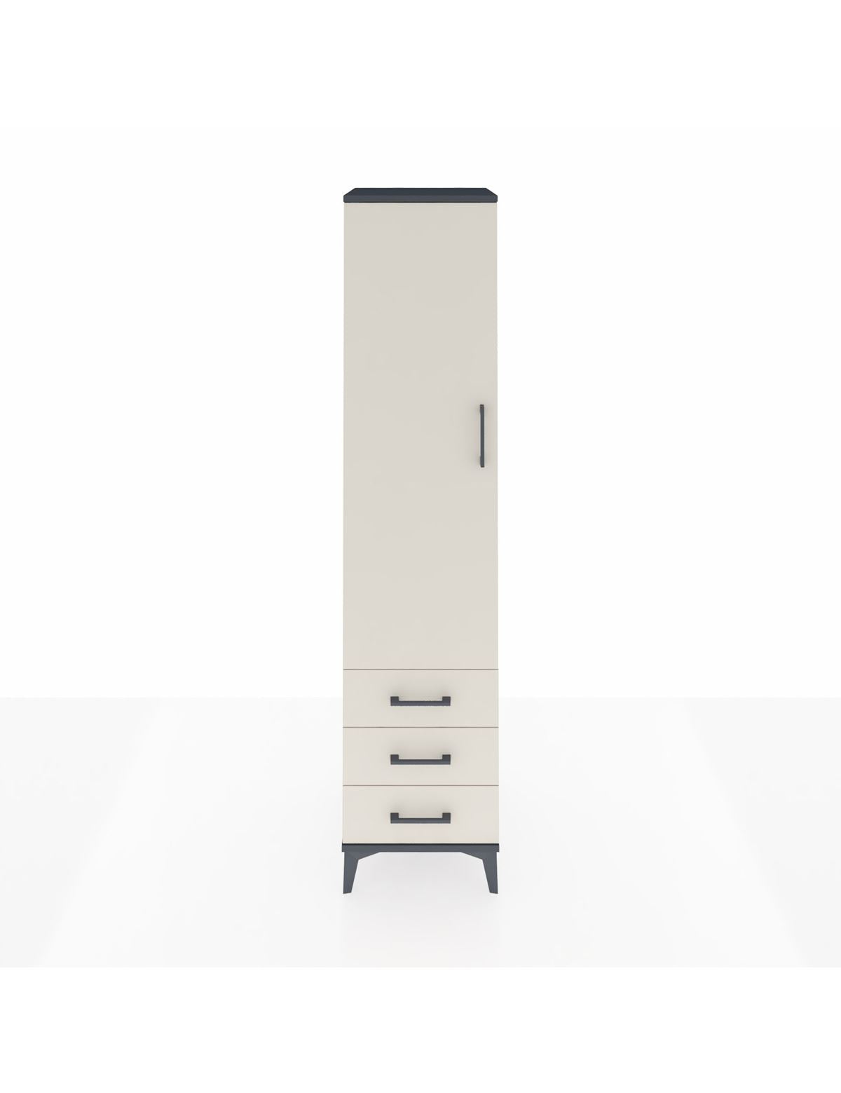 Hyperion Dolap 4 Raflı 3 Çekmeceli Tek Kapaklı 44x44x195 Antrasit-Aytaşı