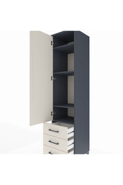 Hyperion Dolap 4 Raflı 3 Çekmeceli Tek Kapaklı 44x44x195 Antrasit-Aytaşı