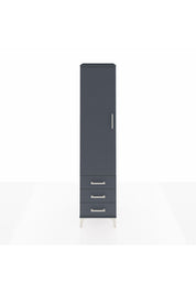 Hyperion Dolap 4 Raflı 3 Çekmeceli Tek Kapaklı 44x44x195 Antrasit-Antrasit