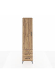 Hyperion Dolap 4 Raflı 3 Çekmeceli Tek Kapaklı 44x44x195 Çam-Çam