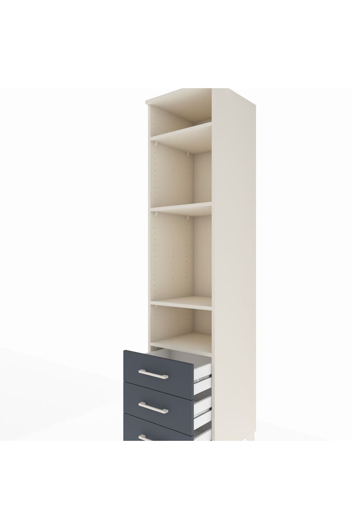 Hyperion Dolap 4 Raflı 3 Çekmeceli 44x44x195 Aytaşı-Antrasit