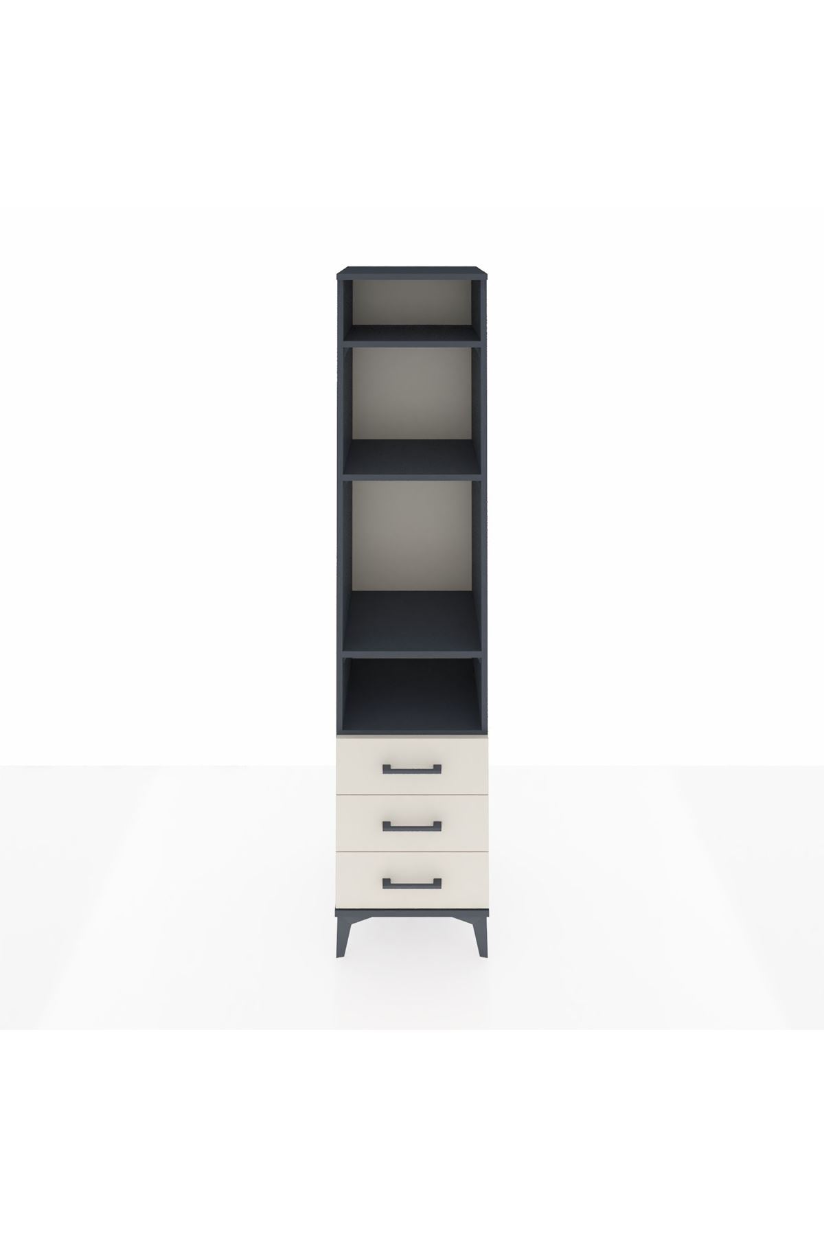 Hyperion Dolap 4 Raflı 3 Çekmeceli 44x44x195 Antrasit-Aytaşı