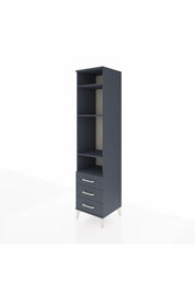 Hyperion Dolap 4 Raflı 3 Çekmeceli 44x44x195 Antrasit-Antrasit