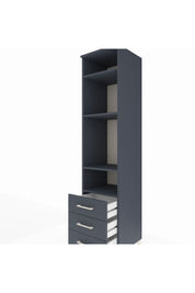 Hyperion Dolap 4 Raflı 3 Çekmeceli 44x44x195 Antrasit-Antrasit