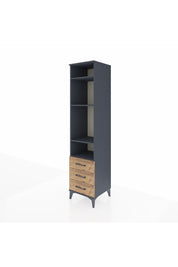 Hyperion Dolap 4 Raflı 3 Çekmeceli 44x44x195 Antrasit-Çam