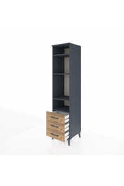 Hyperion Dolap 4 Raflı 3 Çekmeceli 44x44x195 Antrasit-Çam