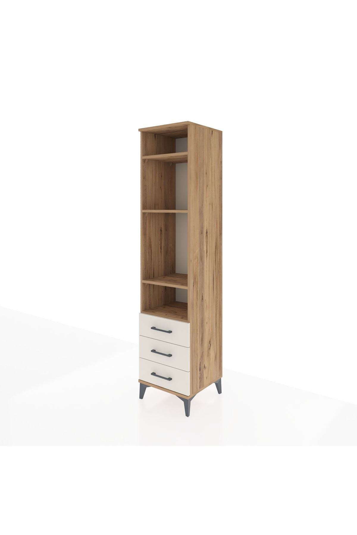 Hyperion Dolap 4 Raflı 3 Çekmeceli 44x44x195 Çam-Aytaşı