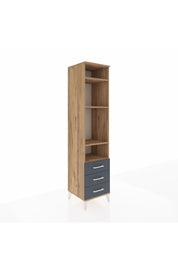 Hyperion Dolap 4 Raflı 3 Çekmeceli 44x44x195 Çam-Antrasit