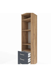 Hyperion Dolap 4 Raflı 3 Çekmeceli 44x44x195 Çam-Antrasit