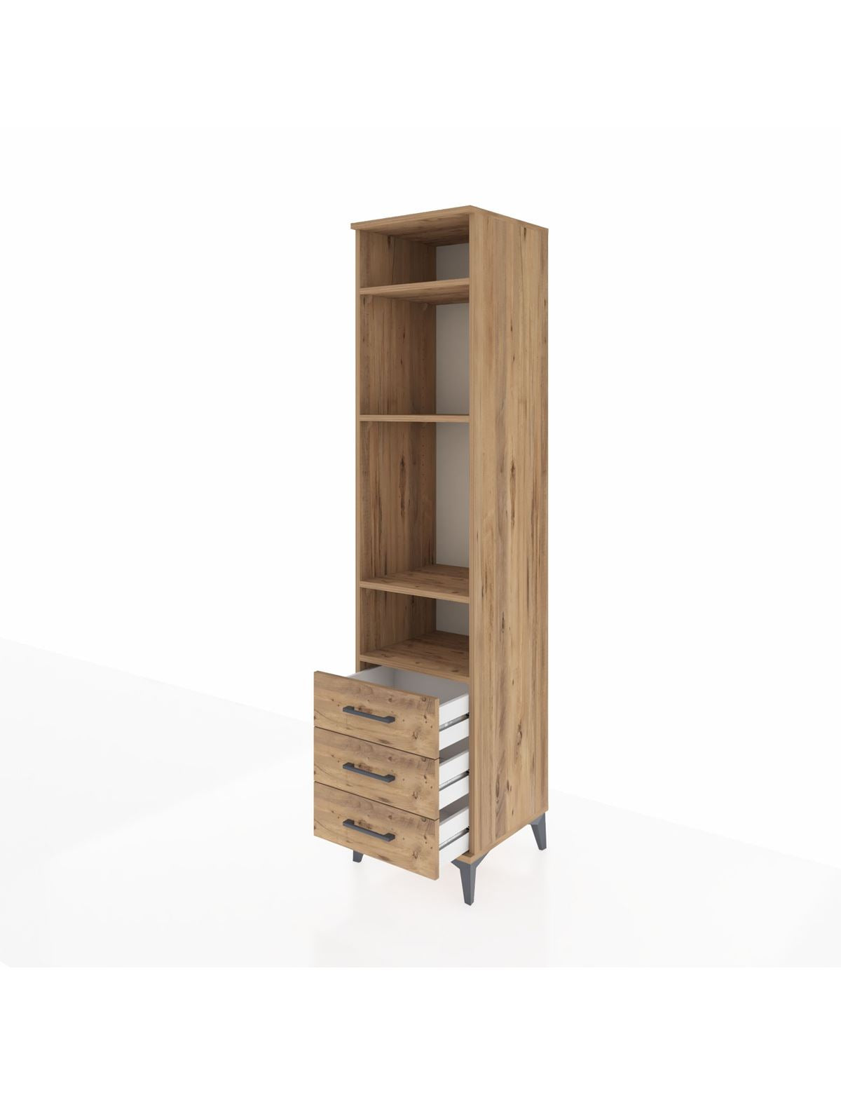 Hyperion Dolap 4 Raflı 3 Çekmeceli 44x44x195 - S58M108V9B