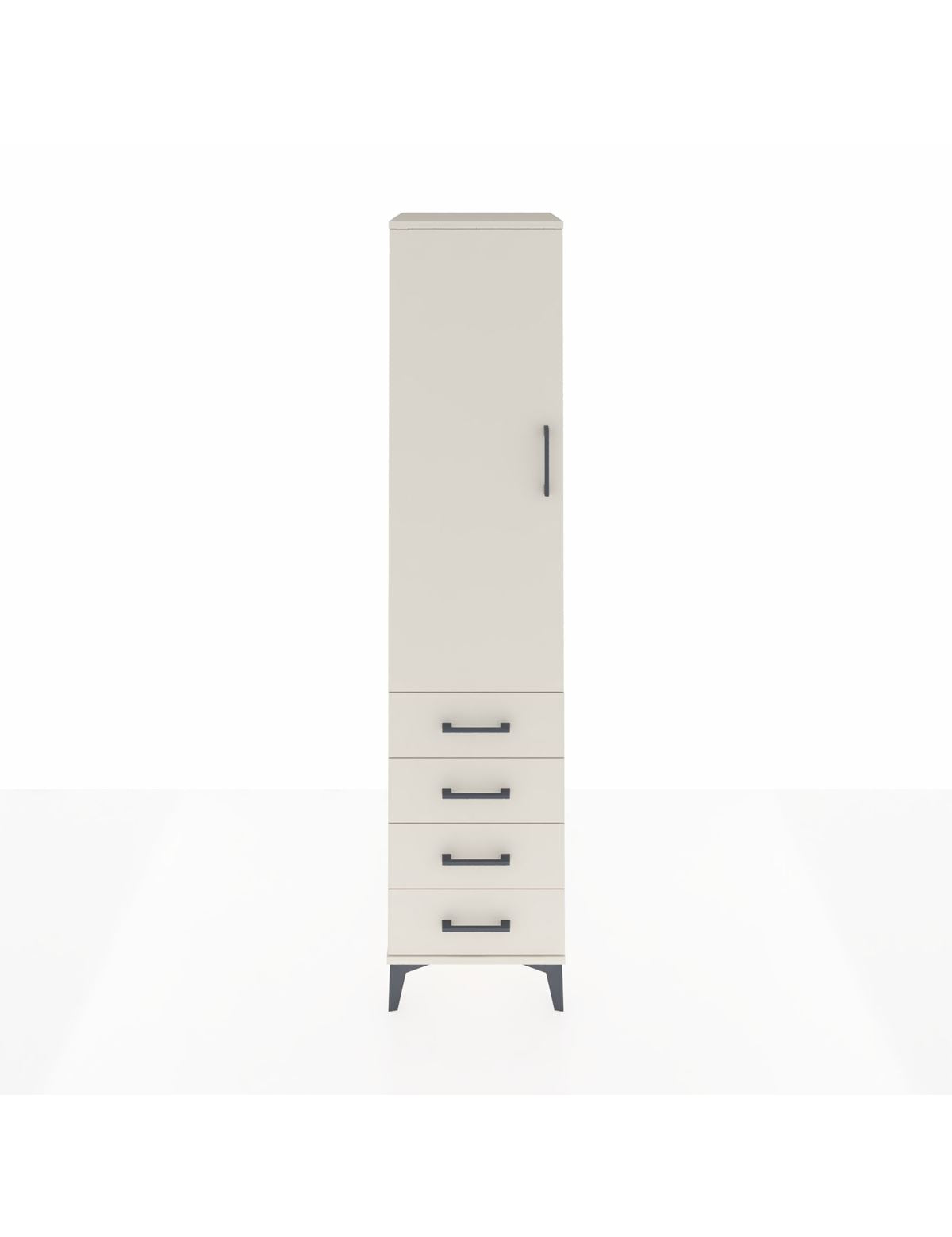 Hyperion Dolap Tek Raflı 4 Çekmeceli Tek Askılı 44x44x195 Aytaşı-Aytaşı